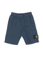 Stone Island Junior short cargo à patch Compass - Bleu