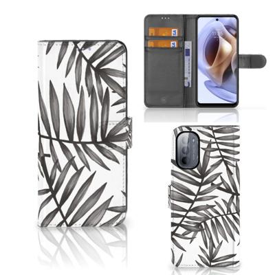 Motorola Moto G31 | G41 Hoesje Leaves Grey Motorola Moto G31 | G41 Hoesje Leaves Grey