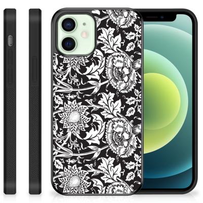 iPhone 12 Mini Skin Case Black Flowers