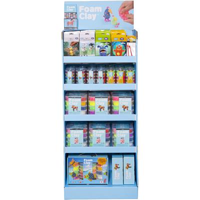 Foam Clay Vloerdisplay ® - zelf in te richten, h: 1560 mm, d: 390 mm, b: 580 mm, diverse kleuren, 102 eenh./ 1 doos