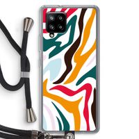 Colored Zebra: Samsung Galaxy A42 5G Transparant Hoesje met koord