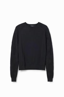 Trui bloemen texturen - BLACK - XS