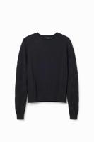 Trui bloemen texturen - BLACK - XS