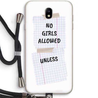 No Girls Allowed Unless: Samsung Galaxy J7 (2017) Transparant Hoesje met koord