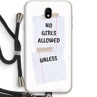 No Girls Allowed Unless: Samsung Galaxy J7 (2017) Transparant Hoesje met koord