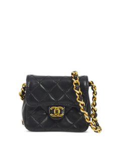 CHANEL Pre-Owned mini sac porté épaule Classic Flap à rabat (1990) - Noir