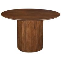 Giga Meubel - Eettafel Rond Ø120cm - Bruin Mangohout - Jaime