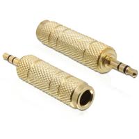 Delock 65360 65360 Jackplug Audio Adapter [1x Jackplug male 3,5 mm - 1x Jackplug female 6,3 mm] Goud