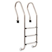 Zwembadladder met 3 sporten 120 cm roestvrij staal 304 - thumbnail