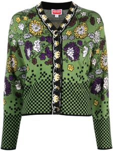 Kenzo cardigan Floral Archive à fleurs en jacquard - Vert