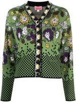 Kenzo cardigan Floral Archive à fleurs en jacquard - Vert - thumbnail