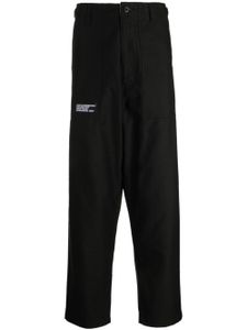 izzue pantalon droit à patch logo - Noir