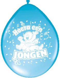 Ballonnen &apos;Hoera een jongen&apos; (8 st)