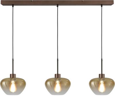 Masterlight 3-lichts hanglampGenua bruin met goud glas Ø 24cm - 2971-15-15-100-3-24