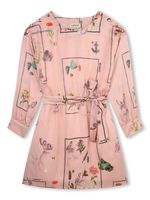 Lanvin Enfant robe en satin à imprimé végétal - Rose