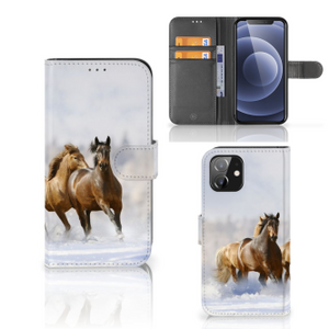 iPhone 12 | 12 Pro (6.1") Telefoonhoesje met Pasjes Paarden