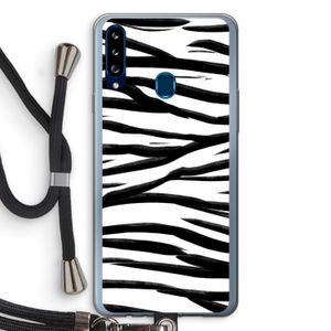 Zebra pattern: Samsung Galaxy A20s Transparant Hoesje met koord