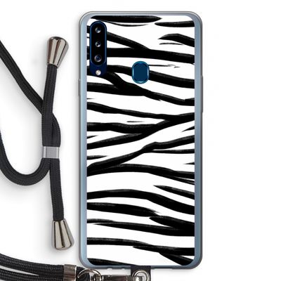 Zebra pattern: Samsung Galaxy A20s Transparant Hoesje met koord