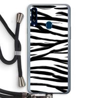 Zebra pattern: Samsung Galaxy A20s Transparant Hoesje met koord