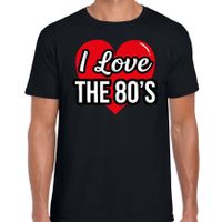 I love 80s verkleed t-shirt zwart voor heren - 80s party verkleed outfit