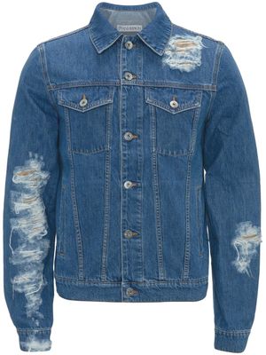 JW Anderson veste en jean à effet usé - Bleu