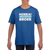 Blauw Hoera ik word grote broer t-shirt voor jongens - thumbnail