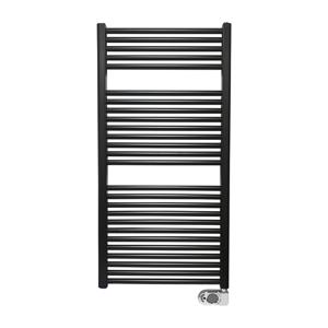 Wiesbaden Elara EL elektrische handdoek radiator 119x60 cm 700 watt zwart mat