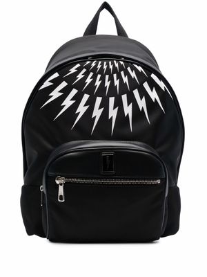 Neil Barrett sac à dos Thunderbolt imprimé - Noir