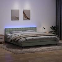 Boxspring met matras en LED fluweel lichtgrijs 180x220 cm