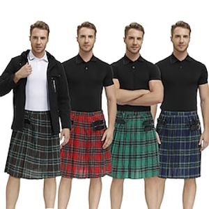 Retro vintage Punk Gothic Middeleeuws 18de eeuw Rok Schotse Utility Kilts Voor heren Maskerade Casual / Dagelijks Rokken Lightinthebox