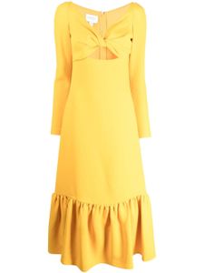 Giambattista Valli robe mi-longue à détail torsadé - Jaune