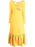 Giambattista Valli robe mi-longue à détail torsadé - Jaune