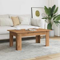 Salontafel 100x60x42 cm bewerkt hout artisanaal eikenkleur Salontafel 100x60x42 cm bewerkt hout artisanaal eikenkleur