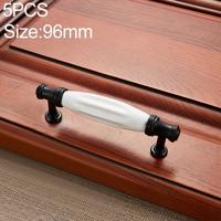 5 stuks 5001_96 mat zwart achthoekige witte keramiek hardware kabinet handvat