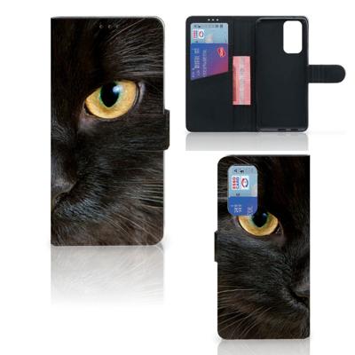 OnePlus 9 Pro | Telefoonhoesje | Met pasjeshouder | Zwarte Kat
