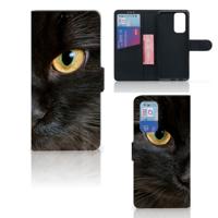 OnePlus 9 Pro | Telefoonhoesje | Met pasjeshouder | Zwarte Kat