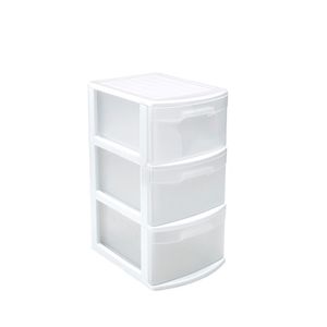 Ladeblok/bureau organizer met 3 lades wit/transparant 39 x 29 x 59 cm