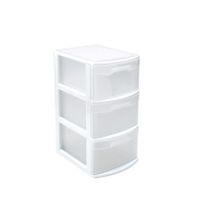 Ladeblok/bureau organizer met 3 lades wit/transparant 39 x 29 x 59 cm   -