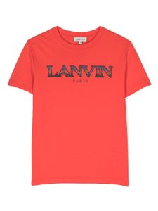 Lanvin Enfant t-shirt à logo brodé Curb - Rouge