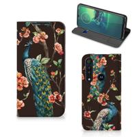 Motorola G8 Plus | Hoesje maken | Pauw met Bloemen