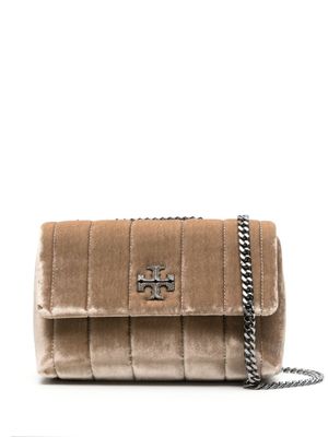 Tory Burch petit sac porté épaule Kira en velours - Marron