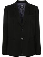 A.P.C. blazer à simple boutonnage - Noir