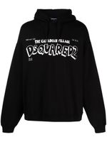 DSQUARED2 hoodie en coton à logo imprimé - Noir - thumbnail