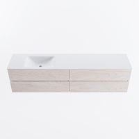 MONDIAZ VICA 200cm badmeubel onderkast Underlayment 4 lades. Wastafel CLOUD links zonder kraangat, kleur Talc.