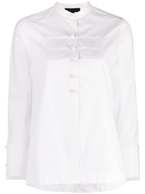 SHIATZY CHEN chemise en popeline à col officier - Blanc