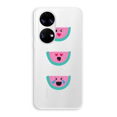 Smiley watermeloen: Huawei P50 Transparant Hoesje