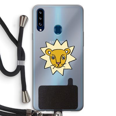 Kleine leeuw: Samsung Galaxy A20s Transparant Hoesje met koord
