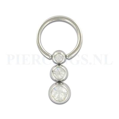 BCR 1.2 mm 3 balletjes kristal