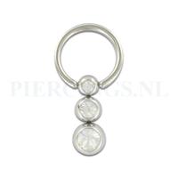 BCR 1.2 mm 3 balletjes kristal