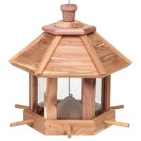 Houten vogelhuisje/voedersilo 26 cm